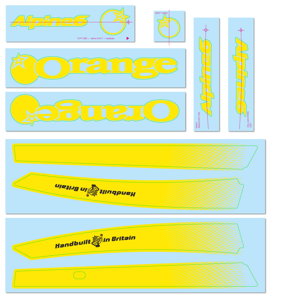 2017/18 Alpine 6 Decal Kit - Orange Bikes