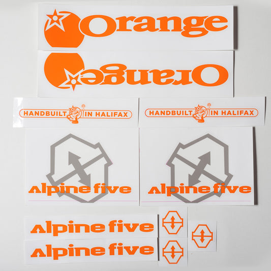 2015 Alpine Five Decal Kit - Orange Bikes