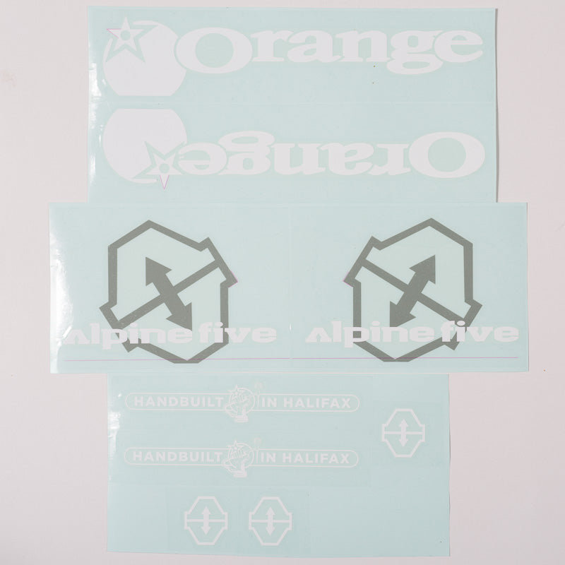 2015 Alpine Five Decal Kit - Orange Bikes