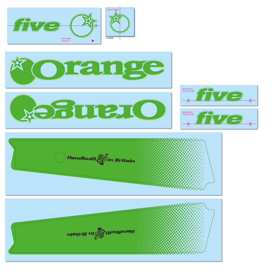 2017/2018 Five Decal Kit - Orange Bikes