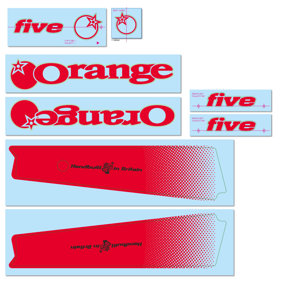 2017/2018 Five Decal Kit - Orange Bikes