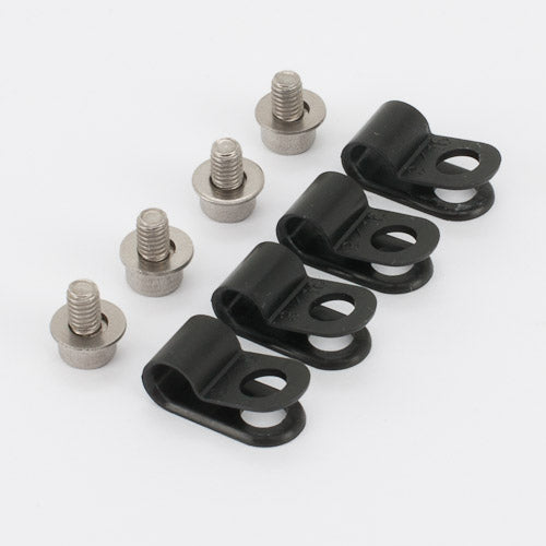 Hose & Cable P-Clips (4 Pack) - Orange Bikes