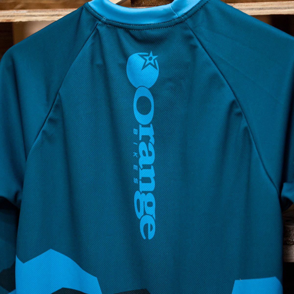 Kids Iced Camo Jersey long Sleeve (Teal/blue) - Orange Bikes