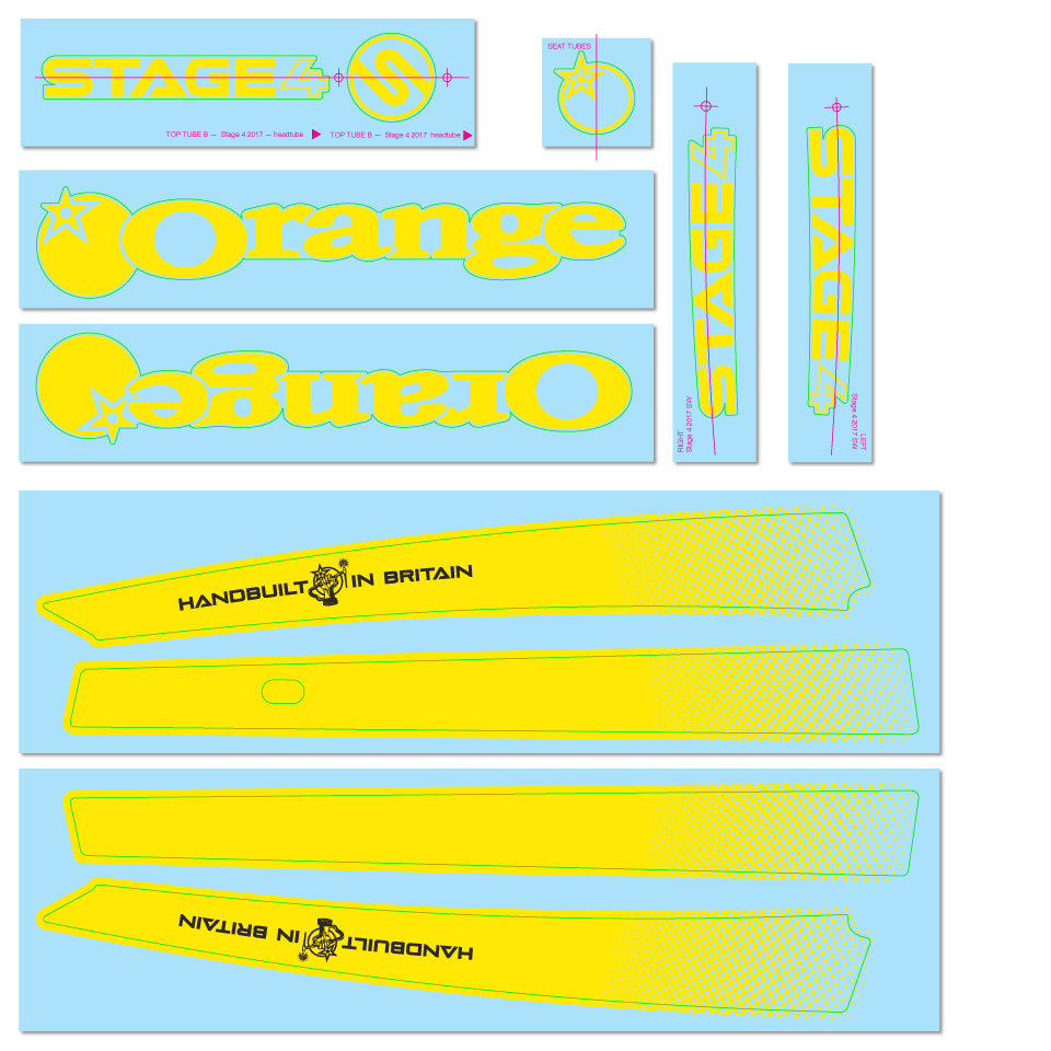 2018/19 Stage 4 Decal Kit - Orange Bikes