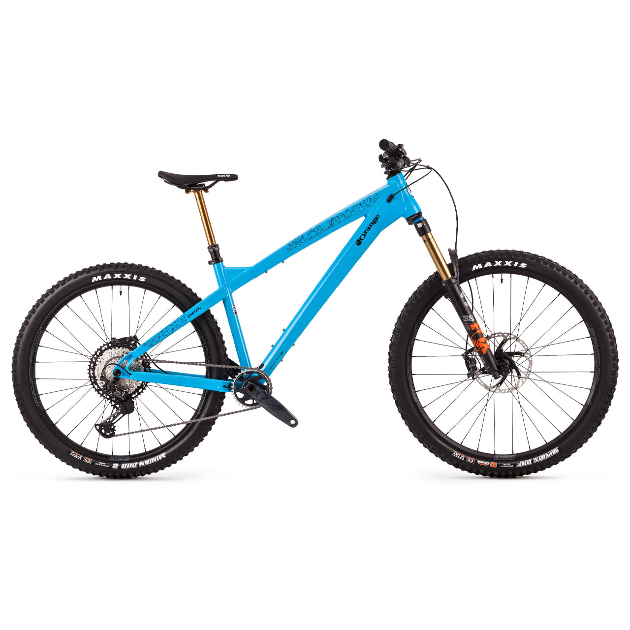 Orange Bikes Switch Factory Blue mountain bike on a white background